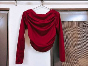 Cherry Red Off Shoulder Top