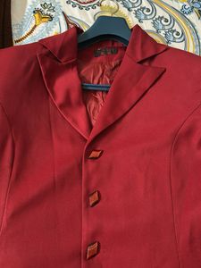 Elegant Red Velvet Coat