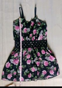 Baby Pink Padded Camisole + Black Mini Dress