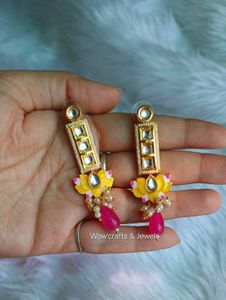New Lotus Kundan Earrings (1 Pair)