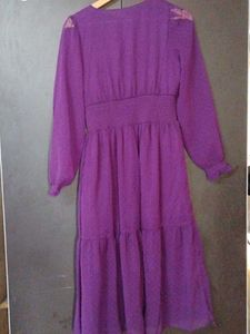 Purple Flowy Midi Dress