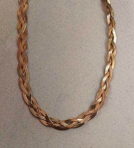 Vintage Braided Anti-tarnish Gold Tone Necklace
