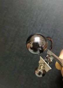 Stylish Dual Ball Statement Earrings – Used, Good