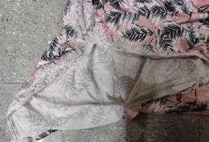 Pink Lacey Side Slitted Backless Dress