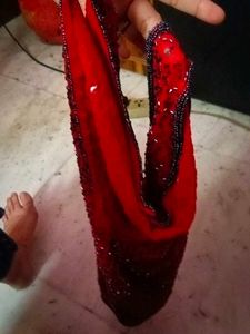 Red Sequin Embellished Top