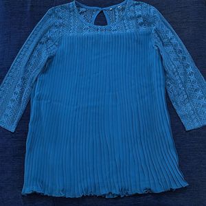 Blue Georgette A-Line Top