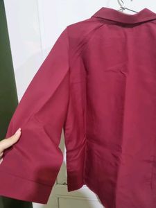 Maroon Red Abstract Shirt Women