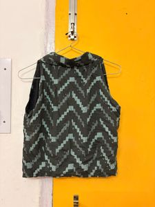 Patterned Button-Down Top