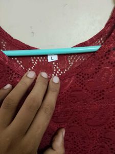 Red Lace Sleeveless Dress