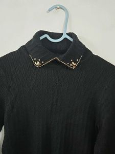 Elegant Black Turtleneck Sweater bust 34/36