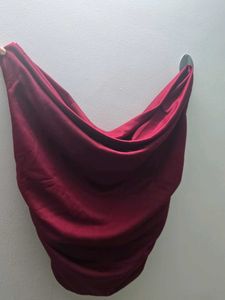 Burgundy Draped Crop Top