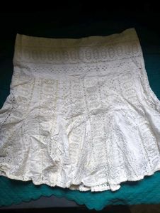 Cotton Crochet Short Skirt