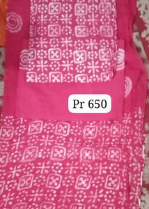 Pink Printed Unstitched Wax Batick Set 650per Suit