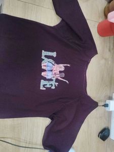 Maroon Graphic Print Sweatshirt