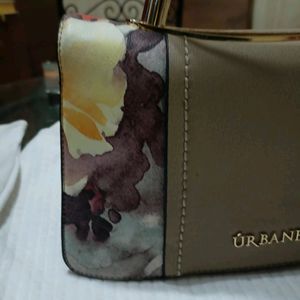 Beige Floral Handbag