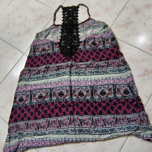 Patterned Halter Sundress