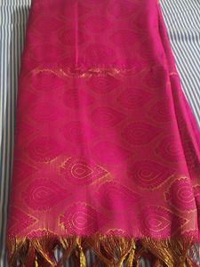 Pink &amp; Gold Patterned Dupatta