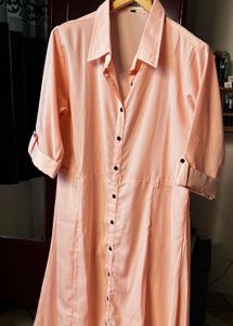 Peach Shirt Dress
