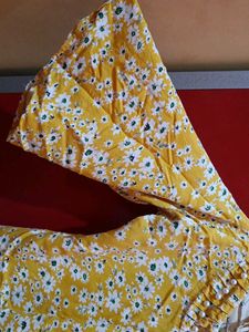 Yellow Cotton Casual Wear Top