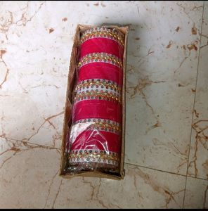 Pink Chuda bangles set