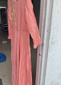 Peach Embroidered Gown