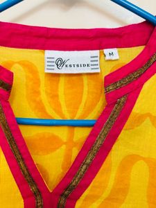 Yellow Printed Kurta