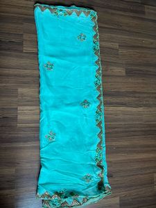 Sea Green Saree With Blouse