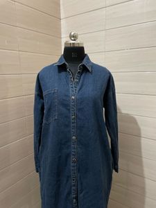 Oversized Denim Shirt Dress made in korea