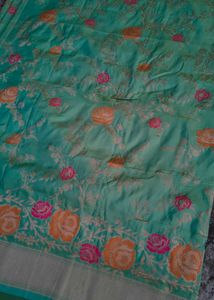 Elegant Green Banarasi Saree