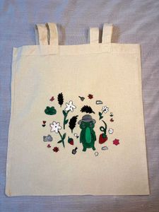 Cute  Handstitched Frog Tote Bag