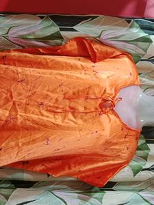 Orange Batik Oversized Top