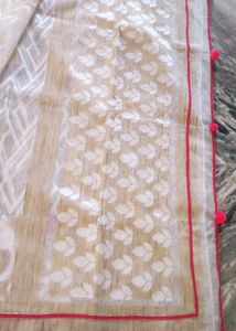 Price Drop Pure jute lenin Saree