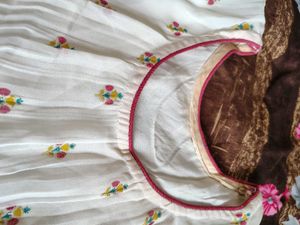 Floral Kurta Set With Organza Dupatta