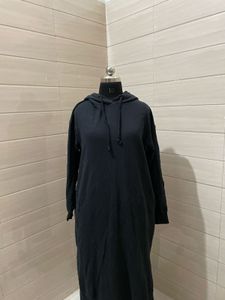 Oversized UNIQLO Black Hoodie Dress