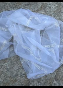 Dyeable Organza Duppatta All Over Emboridery