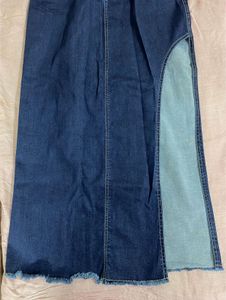 Slit Denim midi/maxi Skirt
