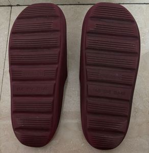 Burgundy Slide Sandals