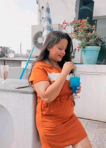 Cute Orange T-Shirt Dress