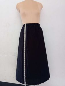 Navy A-Line Midi Skirt