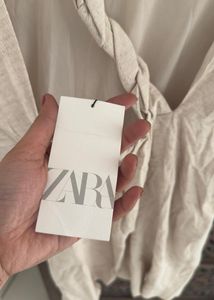 Zara New L Edition Linen Blend Backess Dress