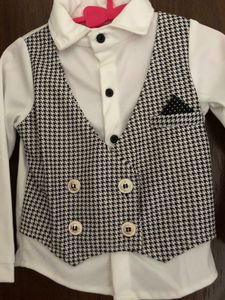 Infant Party Wear Set With Attached Waistcoat