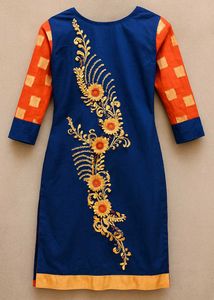 Orange Embroidered Kurta