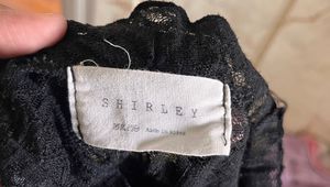 Black Lace Mock Neck Top