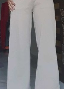 Cream Flare Leg Pants
