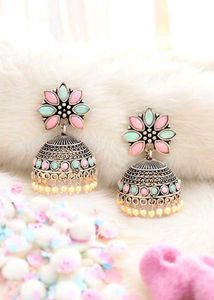 Pastel Jhumka Earrings
