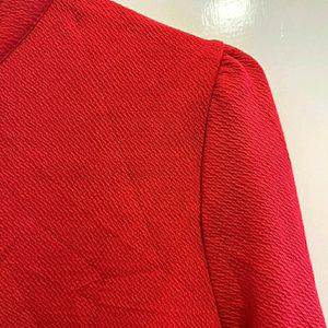 Vintage Red Mock Neck Top