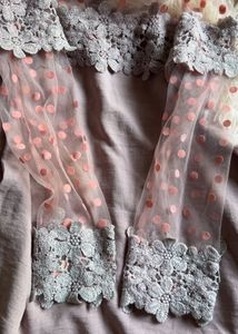 Pretty Lace Detail Applique Top
