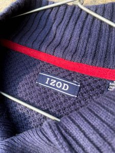 Navy Button-Up Knit Sweater