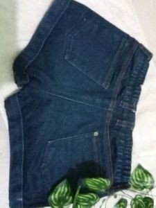 Dark Denim Cuffed Shorts
