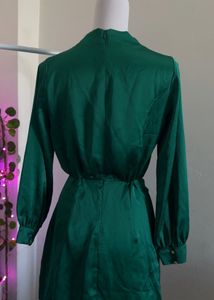 Green Satin Mini Dress